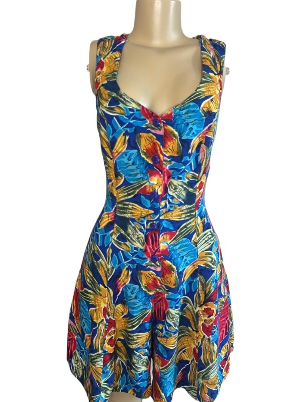 Vintage 80s Joni Blair Tropical Romper